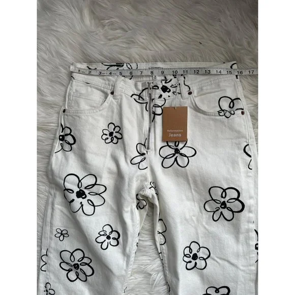 Reformation " Julianna Zip Mid Rise Straight Leg Jeans" Size 30 - Picture 11 of 15